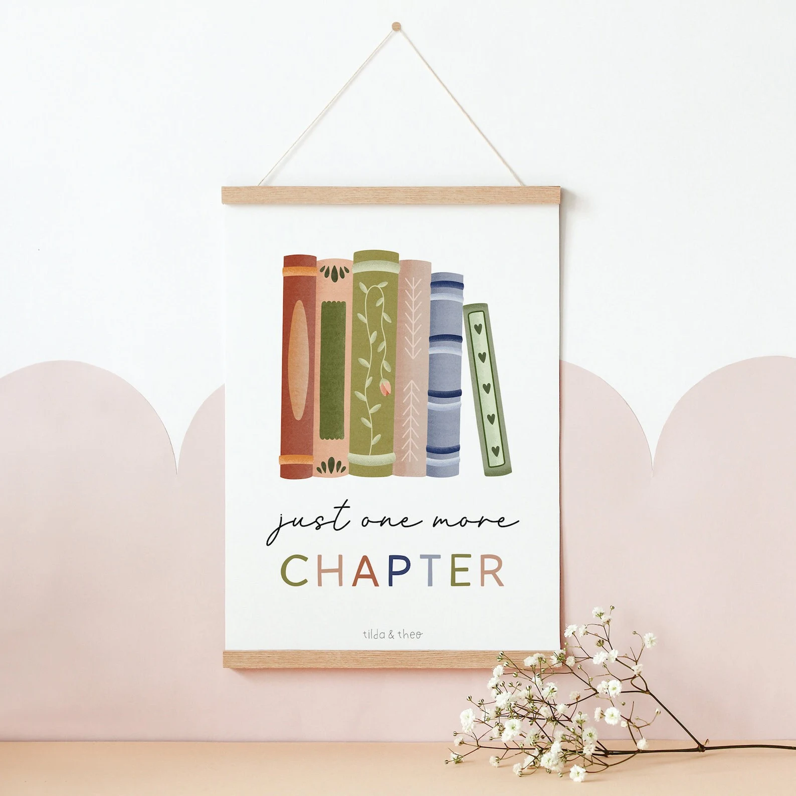 Tilda&Theo - Wholesale Poster - Poster Reading Books “One More Chapter” - Art Print Book 0
