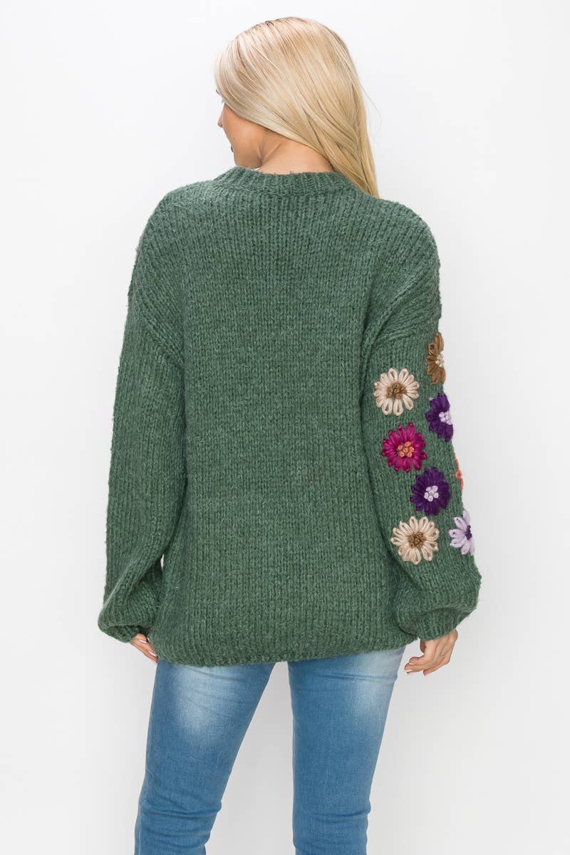 Joh Apparel - Wholesale Knit Sweater - Women's - Savita Knitted Crochet Flower Sweater11