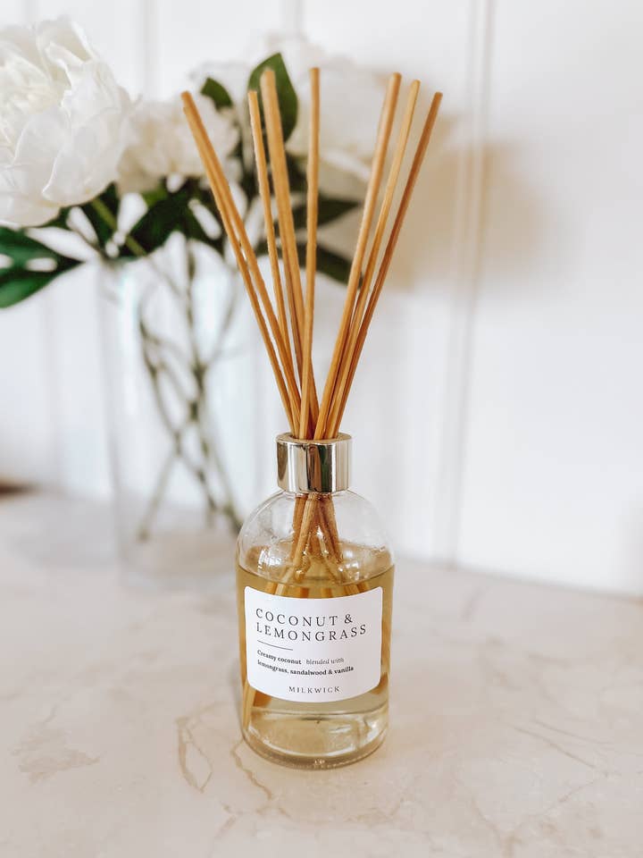 Coconut & Lemongrass Reed Diffuser for wholesale by M I L K W I C K