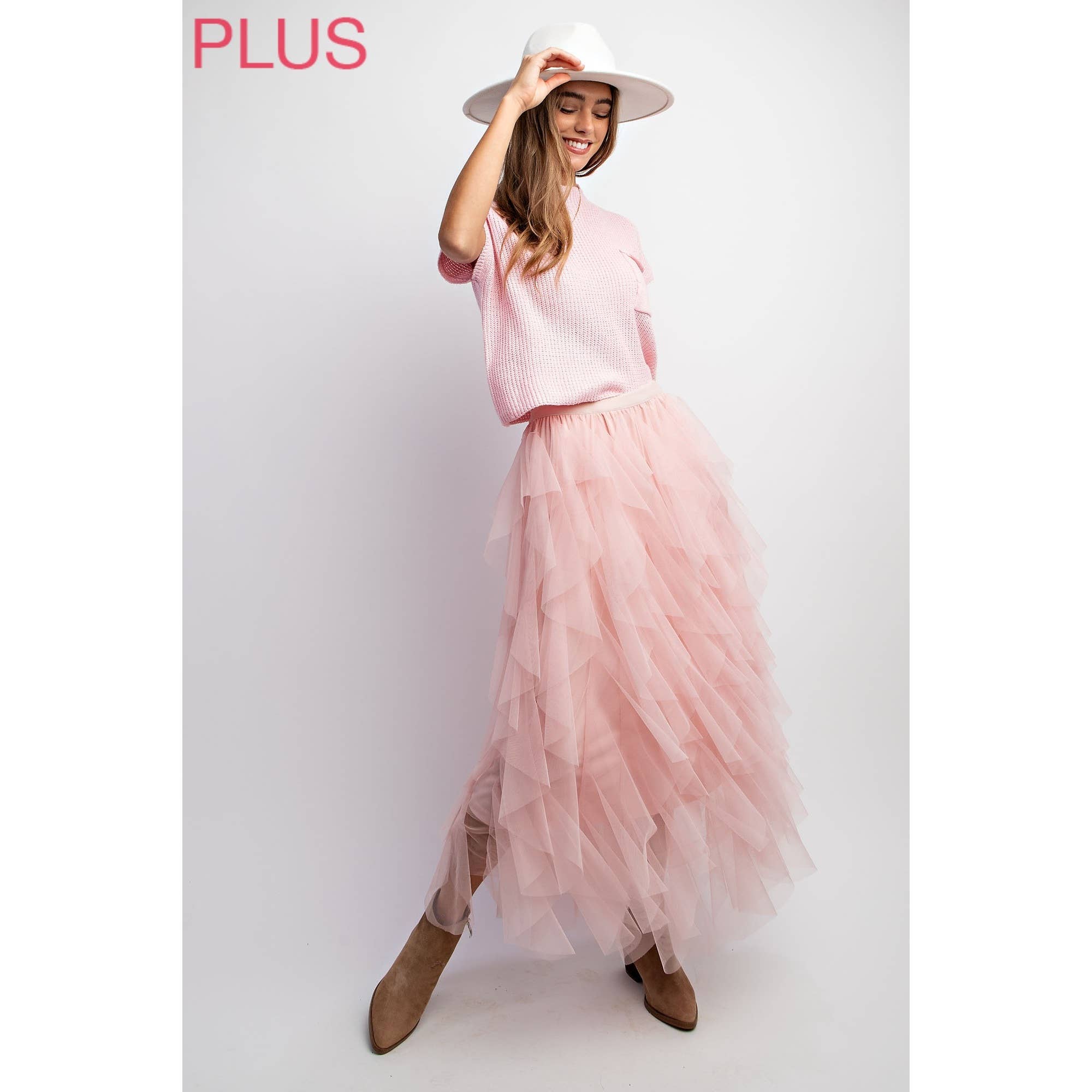 Sweet Generis - Wholesale Skirt - Women's - PLUS CASCADING TULLE MESH LAYERED MAX SKIRT27