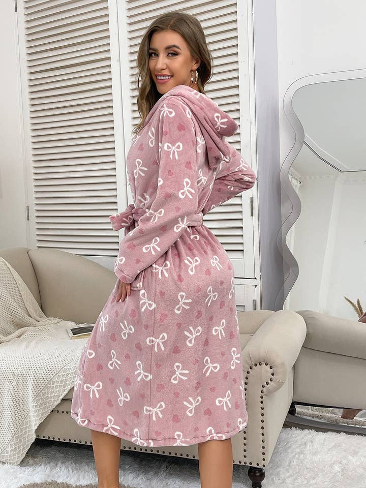 Hearts & Bows Pattern Robe for wholesale by Lane & Lily