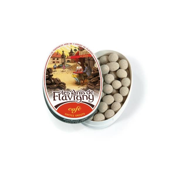 France At Home - Wholesale Boiled sweets - Les Anis de Flavigny Oval Tin Coffee 50g
