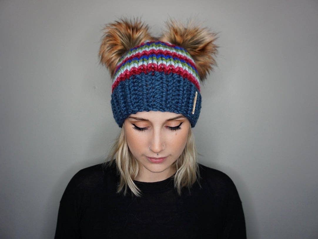 Charlie & Luna Co. - Wholesale Beanie - Unisex - The Chucky Double Pom Beanie - Halloween, handmade knit hat1