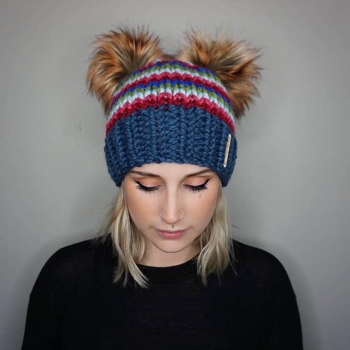 Charlie & Luna Co. - Wholesale Beanie - Unisex - The Chucky Double Pom Beanie - Halloween, handmade knit hat1