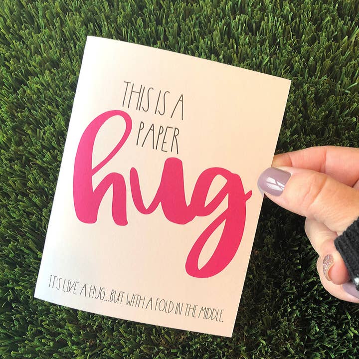 Tarjeta de felicitación de amistad de Paper Hug Social Distance para venta al por mayor de Personal Paper Hugs