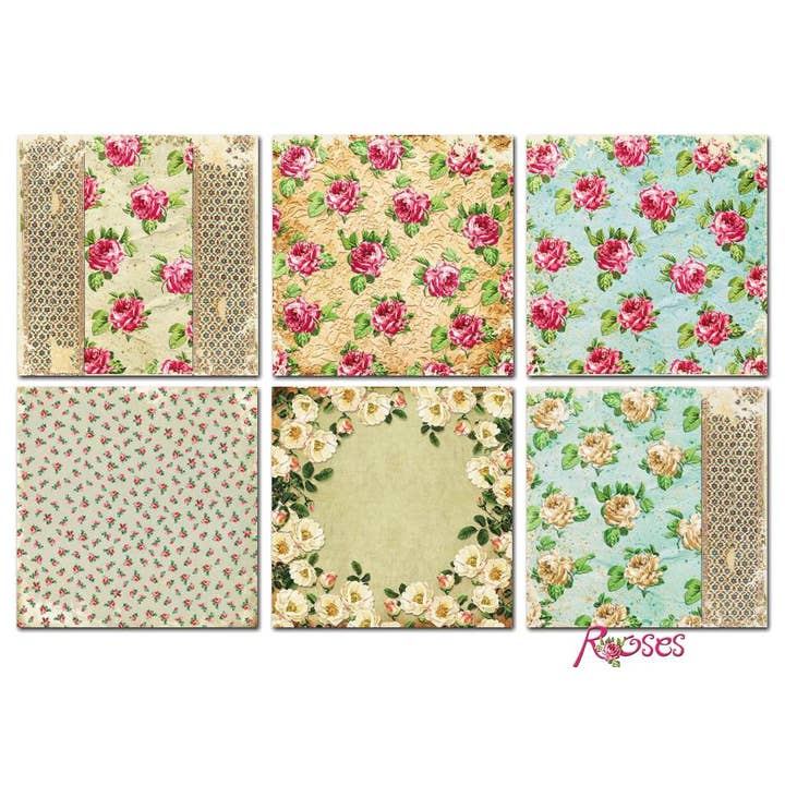 DECORER – wholesale Klippbok – Rosor - 8'X 8' klippbokspapper1