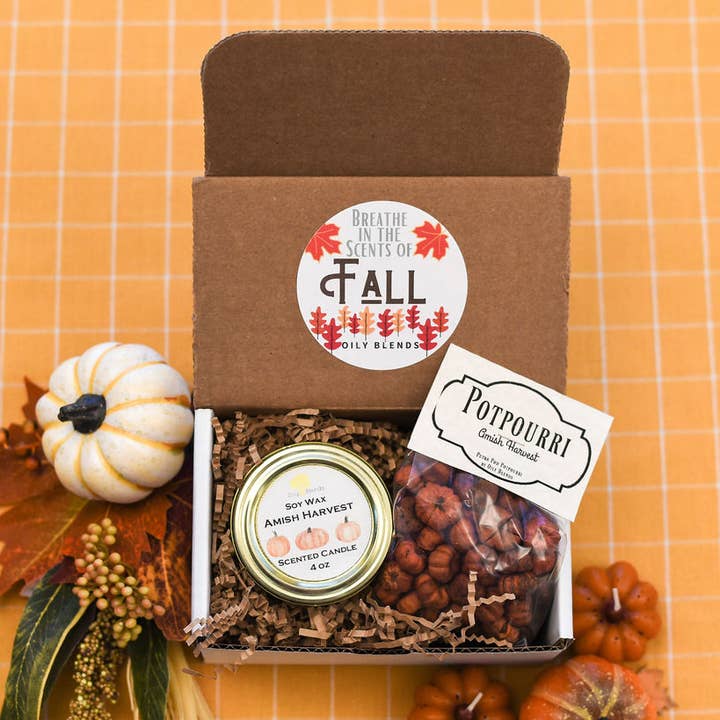 Oily Blends - Wholesale Gift Box - Fall Gift Boxes with Candle and Potpourri