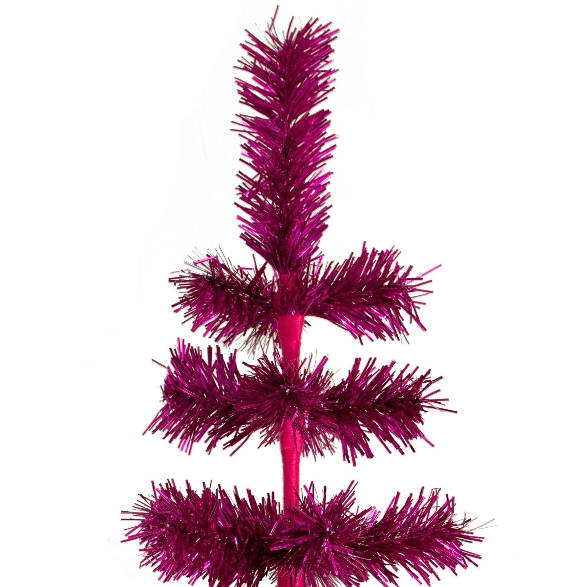 Lee Display - Wholesale Christmas Decoration - Fuchsia Tinsel Christmas Tree10