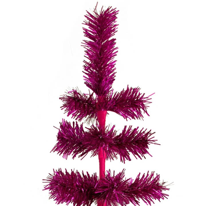 Lee Display - Wholesale Christmas Decoration - Fuchsia Tinsel Christmas Tree10