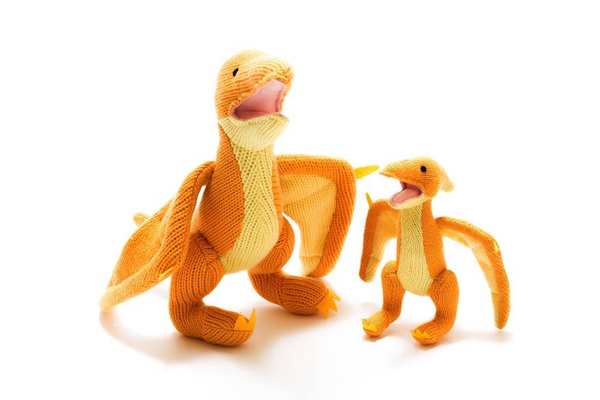 Best Years Ltd - Wholesale Stuffed/Plush Toy - Kids & Baby - Knitted Yellow Pterodactyl Dinosaur Teddy Soft Toy1