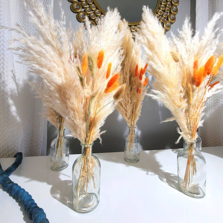 Pampas Grass Orange bunny Centerpieces for wholesale by Pampas Design