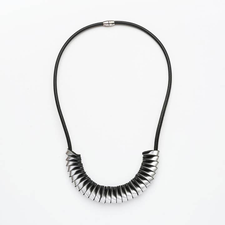 Half Flux Leather Necklace Large for wholesale by C.KARAKALPAKI