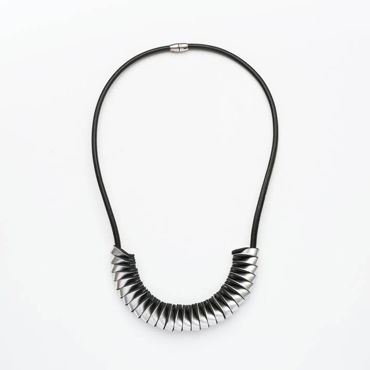 Half Flux Leather Necklace Large for wholesale by C.KARAKALPAKI