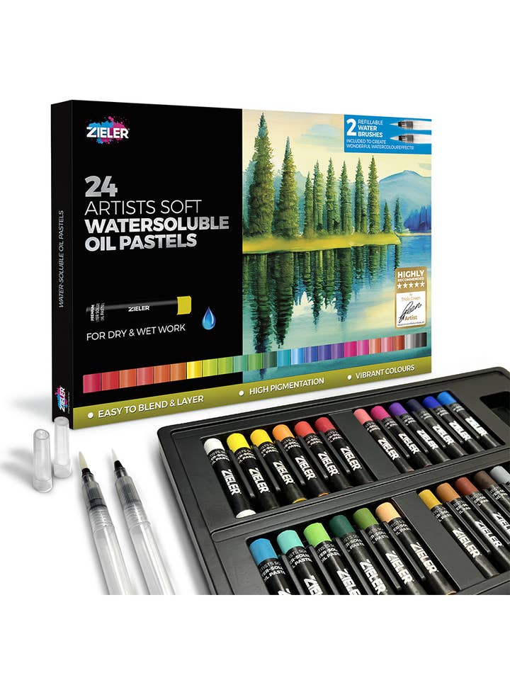Zieler® 24 Artists Soft Water-Soluble Oil Pastels for wholesale by Chartpak, Inc.