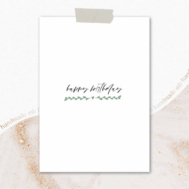 mb handmade - Wholesale Birthday Card - Happy birthday tendril1