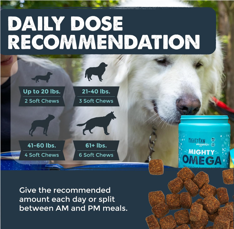 Mighty Paw – Großhandel Nahrungsergänzungsmittel für Haustiere – Hund – Omega-3 Lachsöl-Kaustreifen für Hunde4