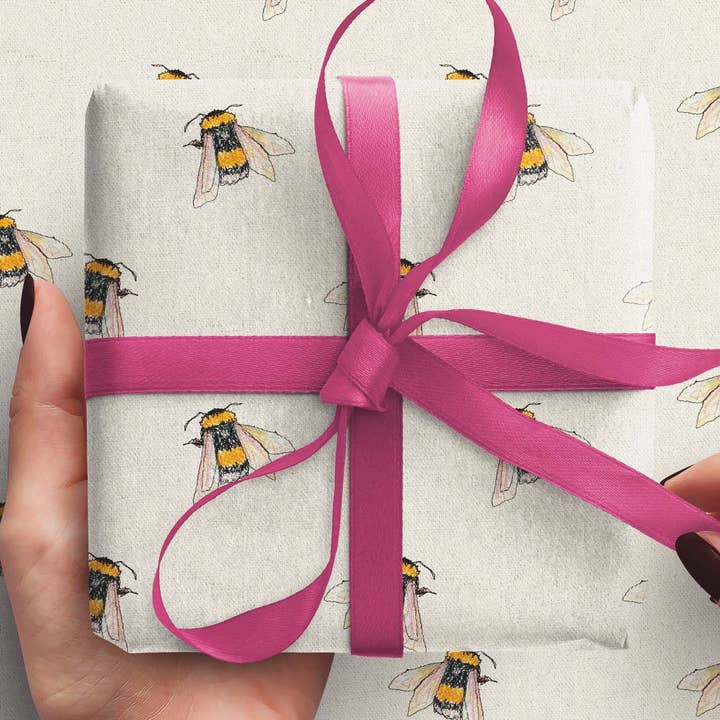 Bee Wrapping Paper for wholesale by Francesca Kemp Textile Art