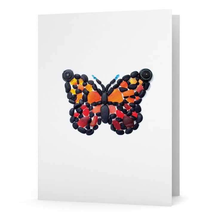 Carte papillon monarque en verre de mer pour la vente par Beachcombing / Etched by the Sea