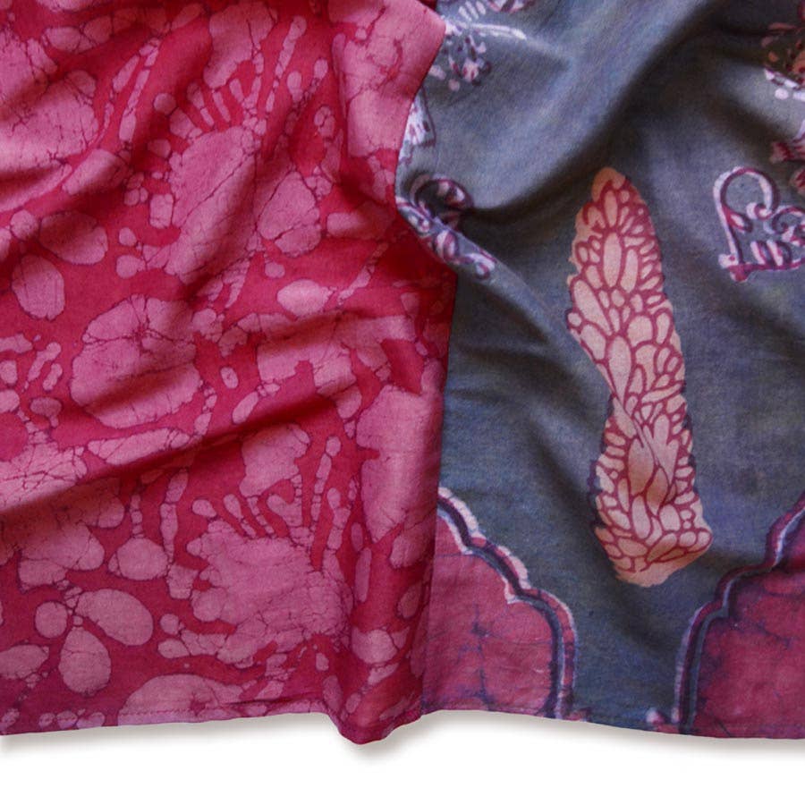 Ichcha – wholesale Bandana – Women's – Floral Cotton Silk Bandana, Two Tone Head Scarf | Joelle2