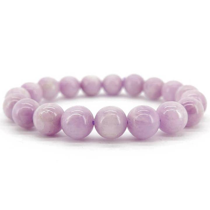 Bracelet kunzite Brésil A (boules 10mm) pour la vente par La Boîte à Cailloux