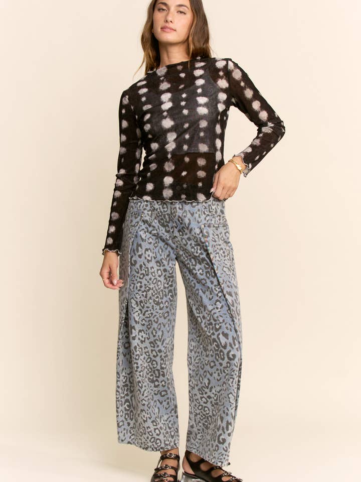 Davi & Dani - Wholesale Knit Top - Women's - PLUS MESH TIE DYE LONG SLEEVE TOP14