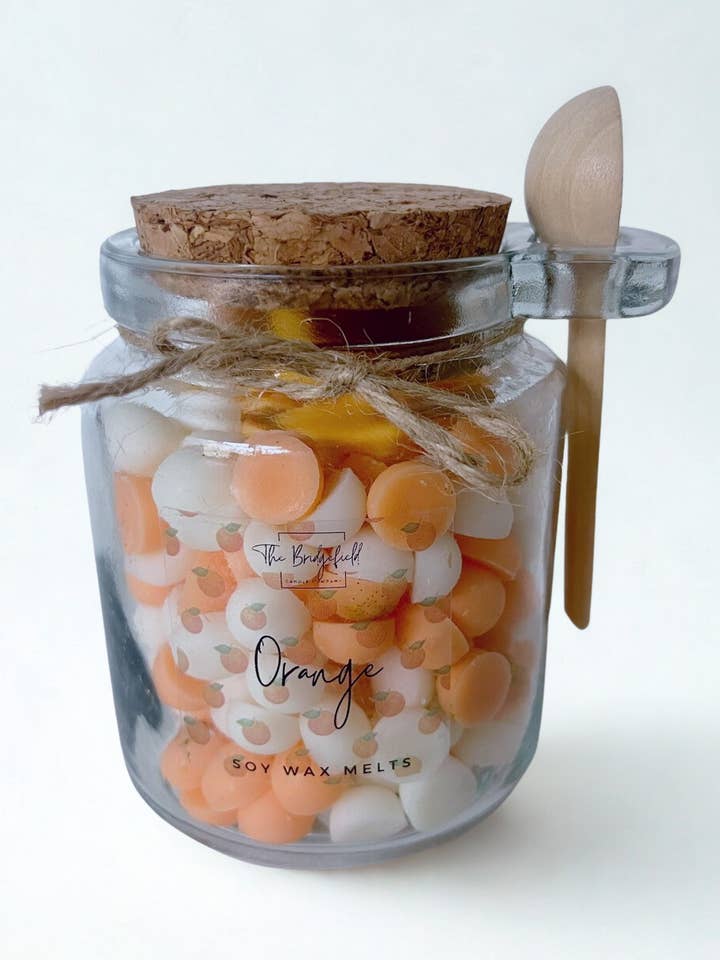 Orange Wax Melt Scoopies - Soy Wax for wholesale by The Bridgefield Candle Company