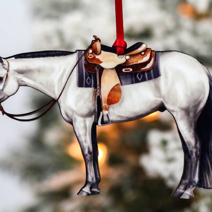 Gray Western Quarter Horse Ornament for wholesale by Classy Equine