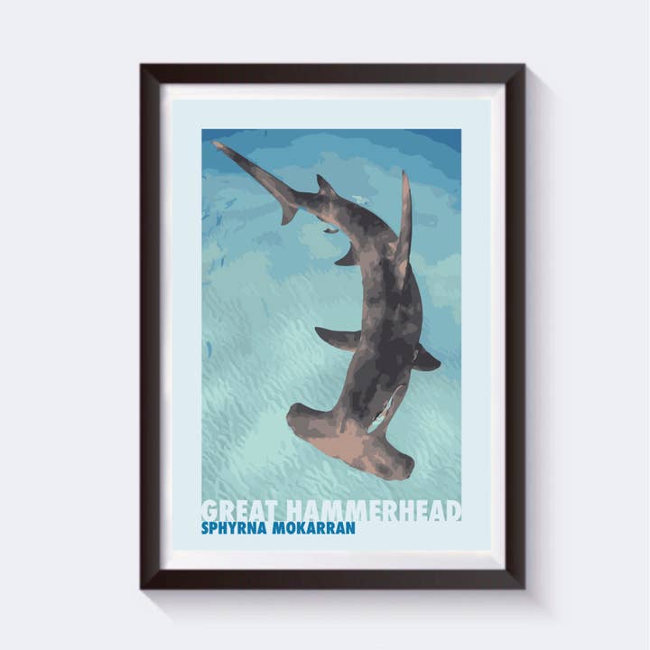 Impresión de Vida Marina del Tiburón Martillo para venta al por mayor de 2 Sisters