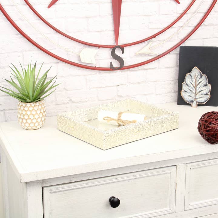 Cheungs Home Decor - Wholesale Decorative Tray - Labai Shagreen Mirrored Tray - Small | 8 colors |19