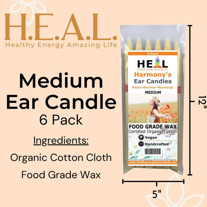 Healthy Energy Amazing Life - Wholesale Tapered Candle/Candlestick - Medium Ear Candles by Doc Harmony
