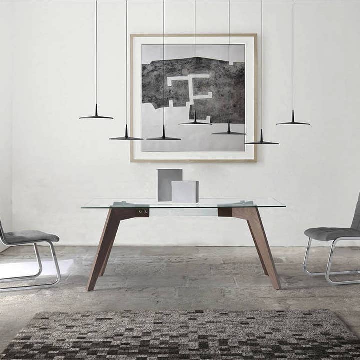 ANGEL CERDA - Wholesale Coffee Table - Dining table with fixed tempered glass top.2