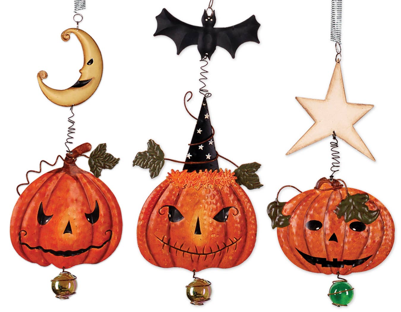 Sunset Vista Designs - Vente Objets de décoration - Halloween citrouille et chauve-souris Bouncy-3 Asst1
