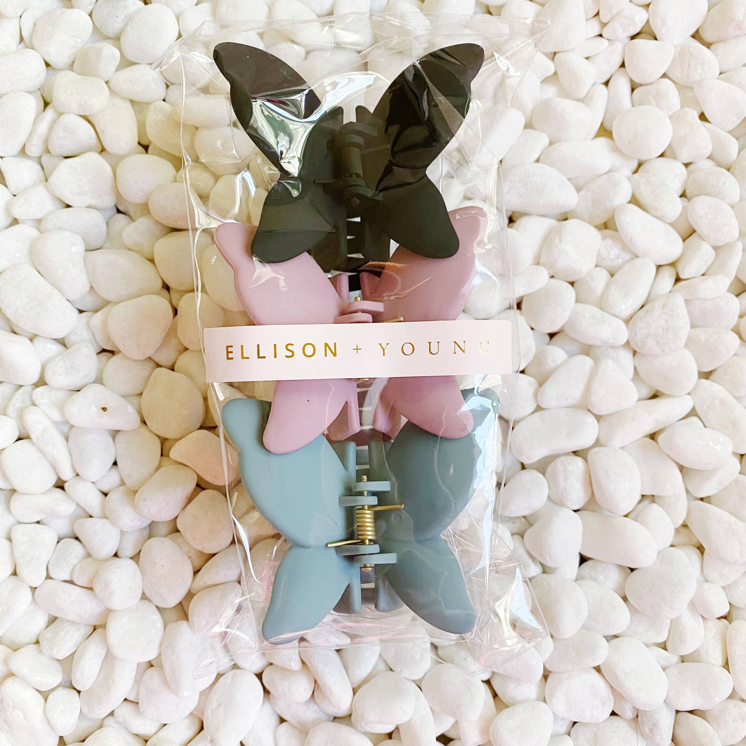 Ellison+Young - Venta al por mayor Horquilla para el pelo - Mujer - Set de pinzas para el pelo Trio of Butterflies1