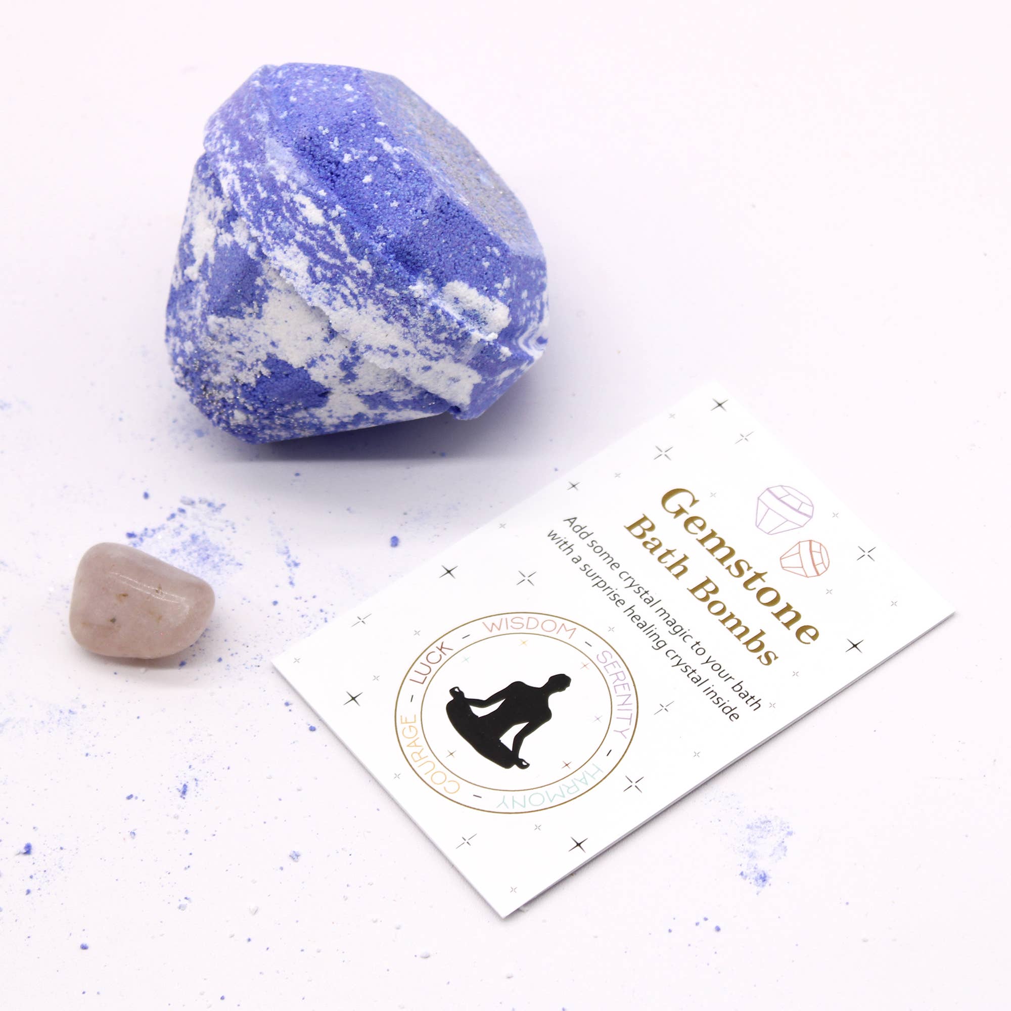 Ancient Wisdom – wholesale Bath bomb/fizz – Gemstone Bath Bomb - White & Blue1