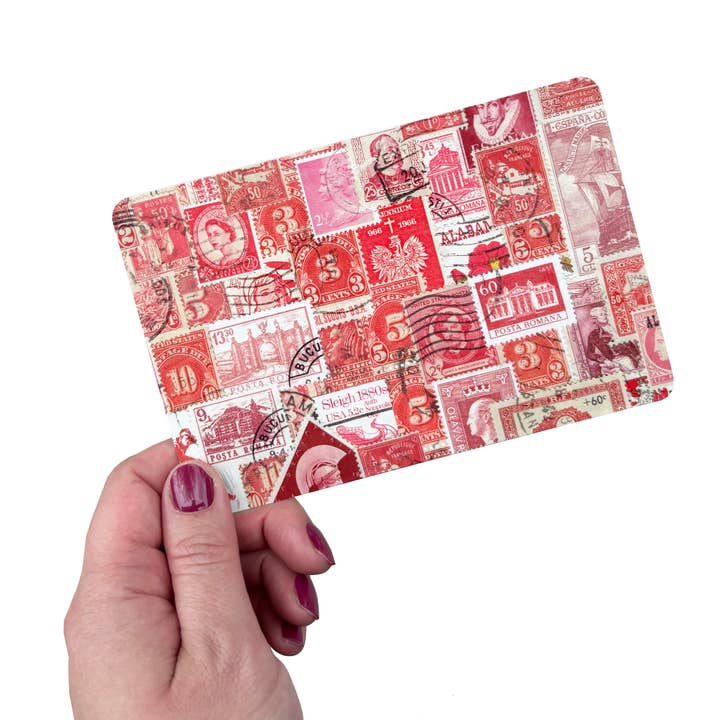 Jillian Kaye Art - Wholesale Postcard Set - Rainbow Vintage Postage Collage 4x6 Postcard Pack3