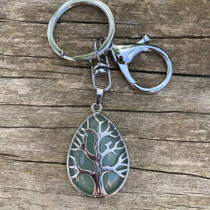 Livets träd Aventurine nyckelring eller väska charm för wholesale av Boutique Bohème