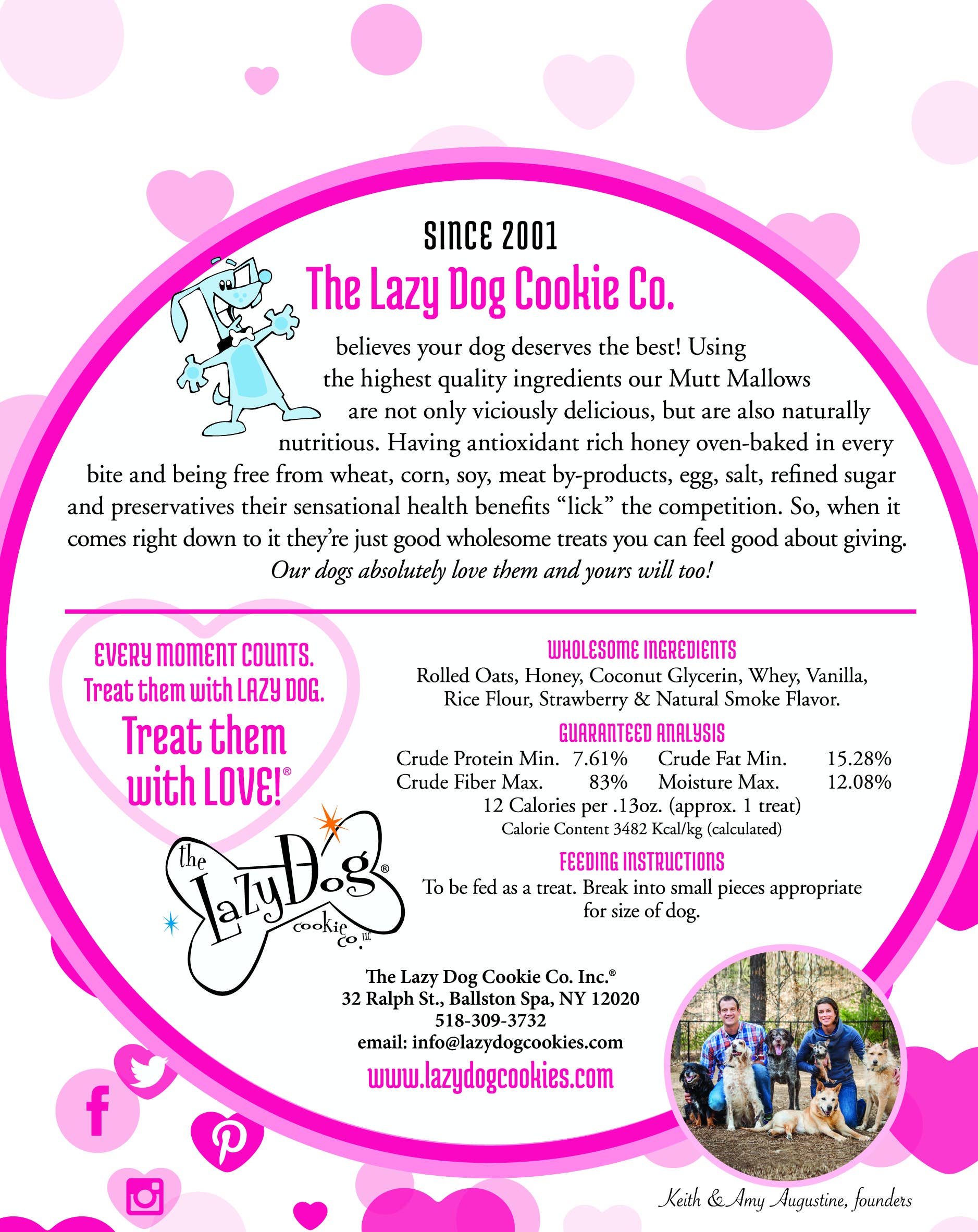 Pet Palette Distribution - Wholesale Pet Treats - Dog - Lazy Dog Mutt Mallows Strawberry Smoochies Dog Treat 5oz1