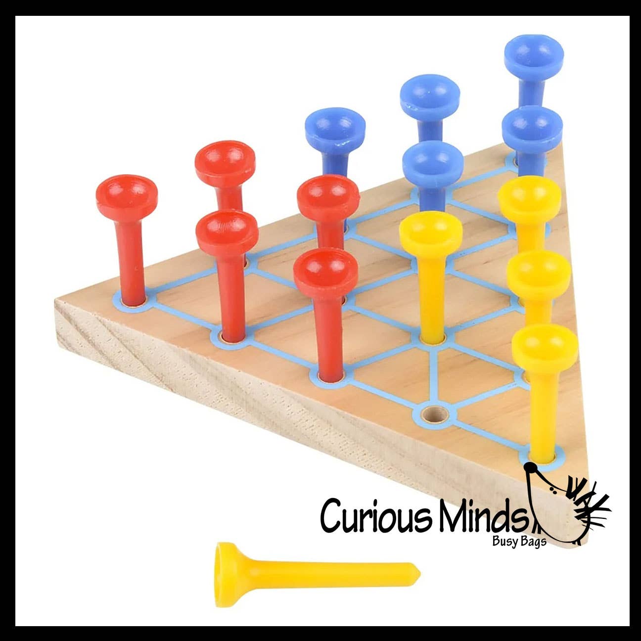 Curious Minds Toys – Großhandel Brettspiele – 1 Solitaire-Holzspiel — Klassisches Retro-Holzspiel — Peg Puzzle4