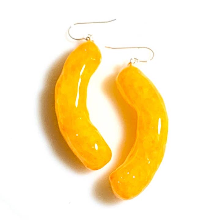 Cheese Puff Earrings - Snack Jewelry for wholesale by Glitterlimes