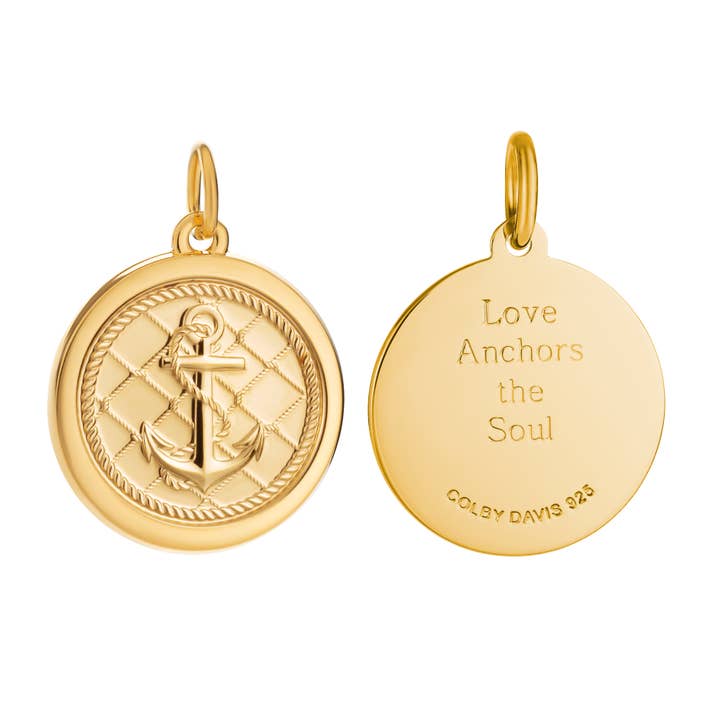 Colby Davis Pendant: Medium Anchor - Gold Vermeil for wholesale by Colby Davis of Boston
