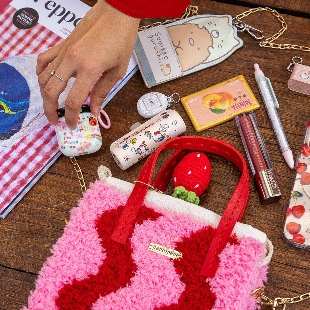 Craft Club – wholesale DIY craft kit – Pink & Red Wavey - Woven Tote Bag Kit5