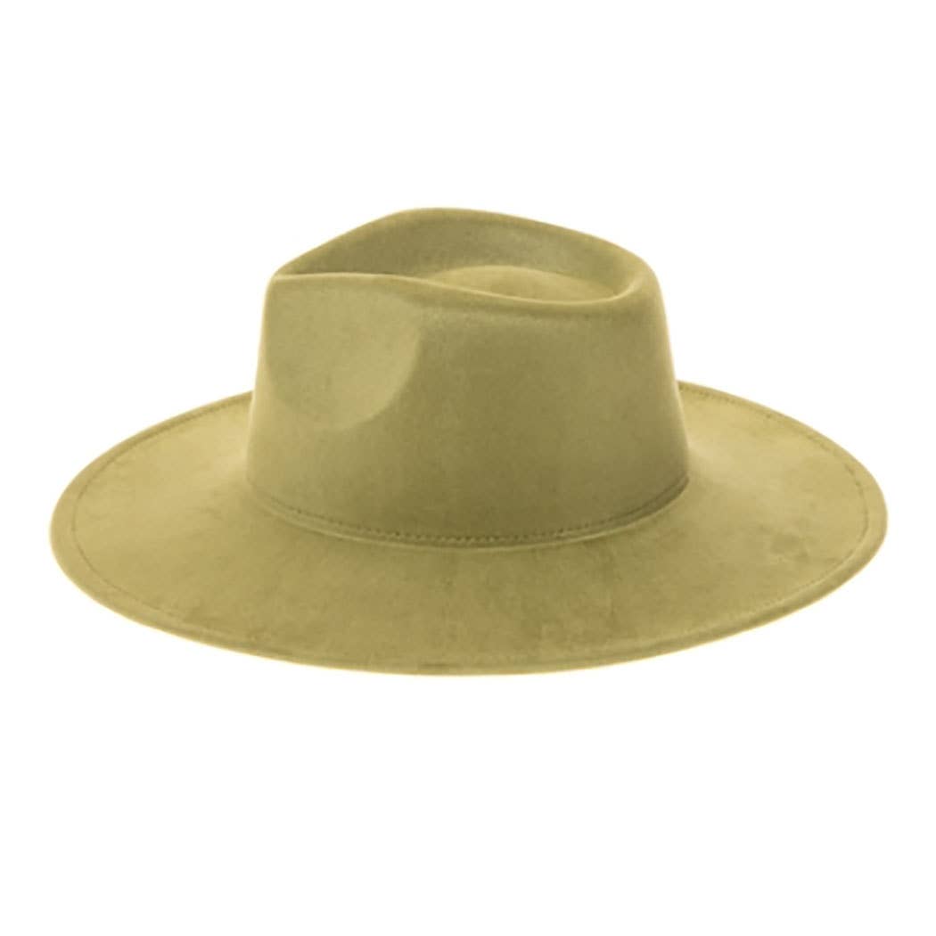 AdornWise - Wholesale Fedora - Women's - Vegan Suede Wide Brim Rancher Hat0