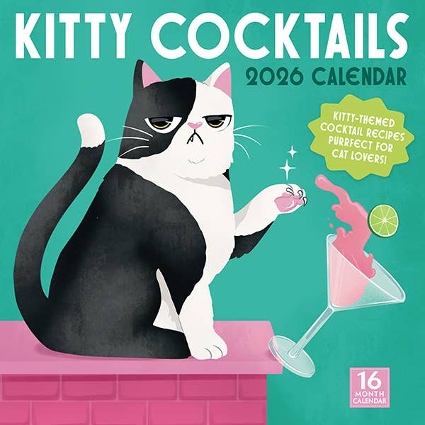 Kitty Cocktails 2026 Wall Calendar for wholesale by Sellers Publishing