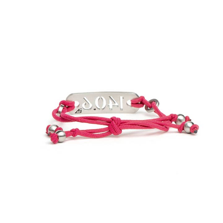 ATHLETE INSPIRED, Inc. - Venta al por mayor Pulseras tejidas/trenzadas - 140.6 Pulsera triatlón de distancia de hierro rosa o negro - Corbata elástica ajustable