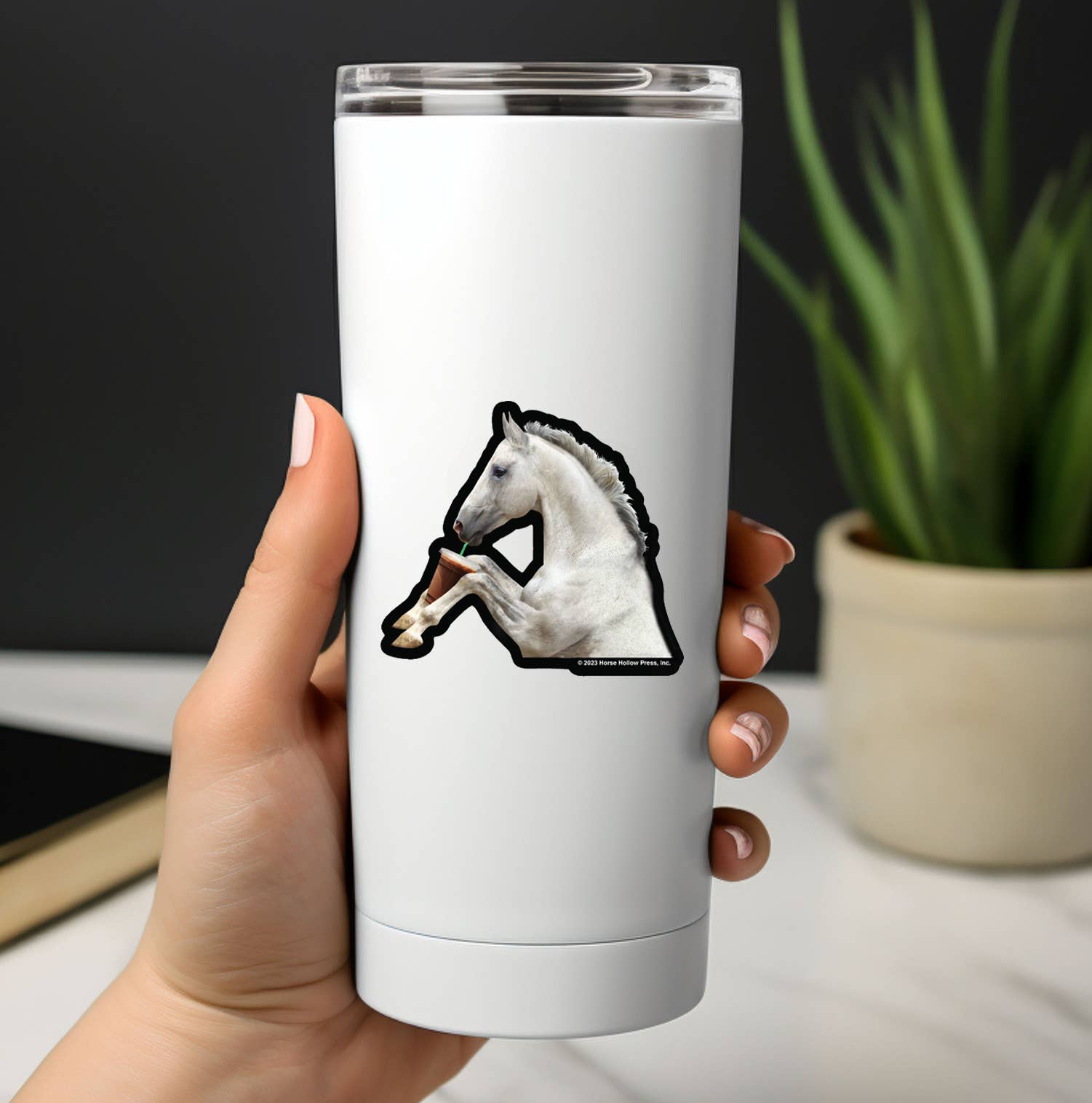 Horse Hollow Press - Wholesale Sticker - 3" Tumbler Horse Sticker / Coffee & Starbucks / WATERPROOF
10