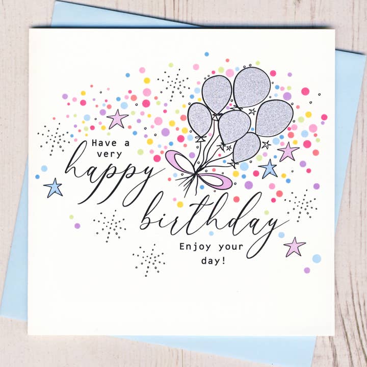 Birthday Balloons Card for wholesale by Eggbert & Daisy
