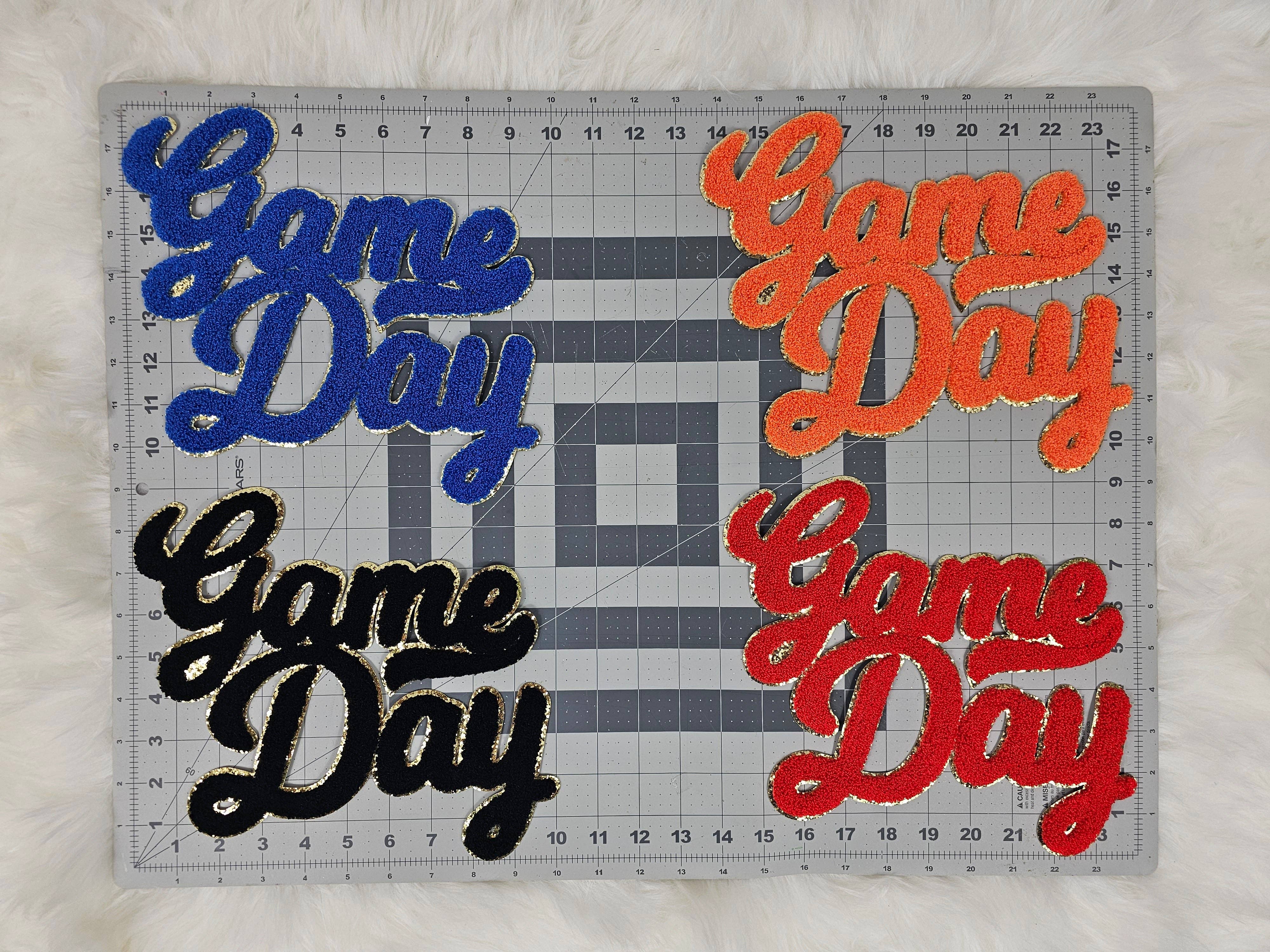 Scratch Decor - Wholesale Patch - Large Game Day Chenille Gold Glitter Iron-on Patch7