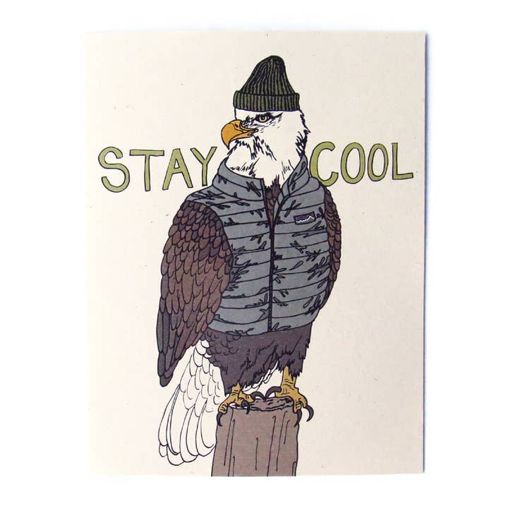 Carte Eagle Stay Cool pour la vente par Wild Life Illustration Co.