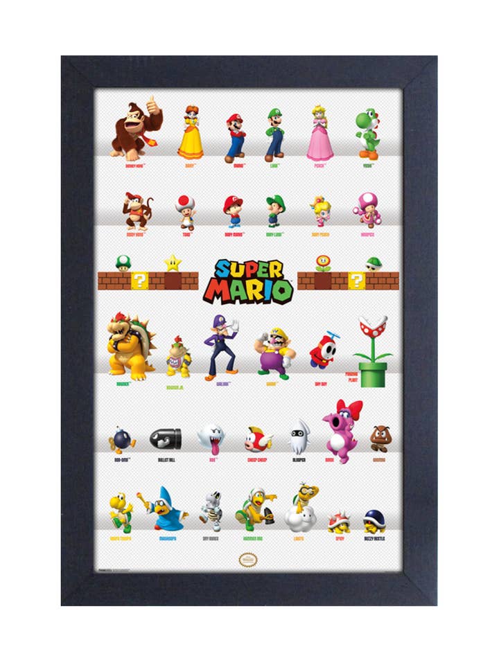 Mario - Characters Framed Print for wholesale by Pyramid America