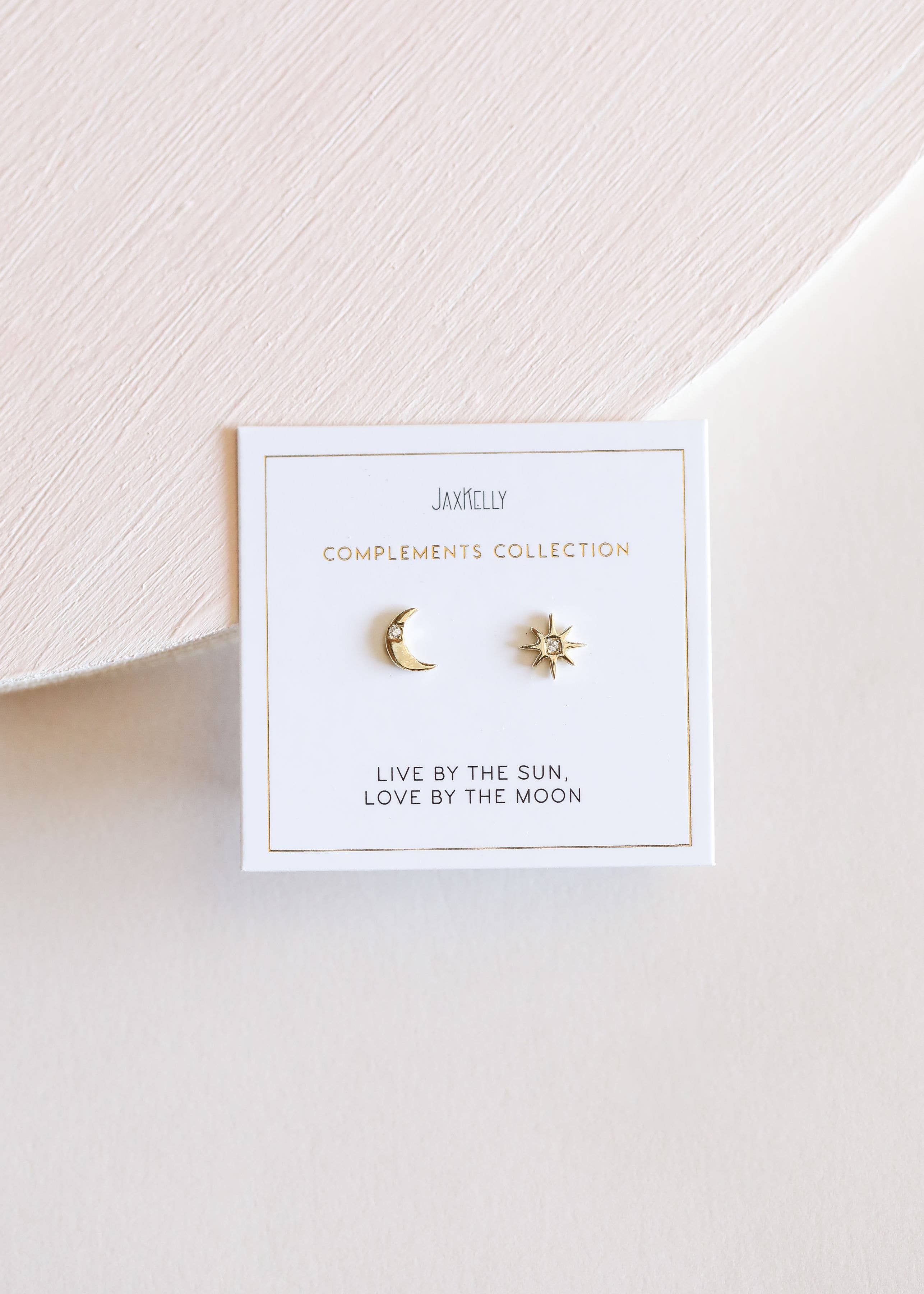 JaxKelly - Wholesale Stud/Post Earrings - Complements - Sun & Moon - Gold Earrings3